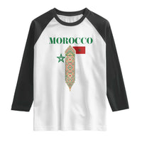 Traditional Moroccan Mosaic Archway Graphic Raglan Shirt Morocco Architecture Tile Pattern
