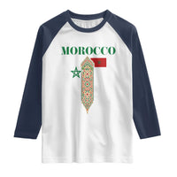 Traditional Moroccan Mosaic Archway Graphic Raglan Shirt Morocco Architecture Tile Pattern