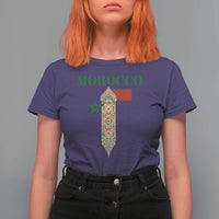Traditional Moroccan Mosaic Archway Graphic T Shirt For Women Morocco Architecture Tile Pattern