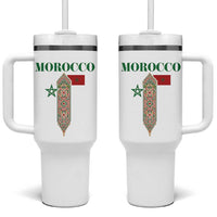 Traditional Moroccan Mosaic Archway Graphic Tumbler With Handle Morocco Architecture Tile Pattern