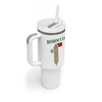 Traditional Moroccan Mosaic Archway Graphic Tumbler With Handle Morocco Architecture Tile Pattern