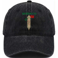Traditional Moroccan Mosaic Archway Graphic Washed Cotton Baseball Cap Morocco Architecture Tile Pattern