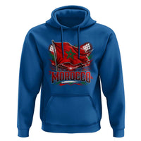 Waving Morocco Flag Stadium Lights Hoodie Patriotic Moroccan Soccer Fans