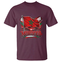 Waving Morocco Flag Stadium Lights T Shirt Patriotic Moroccan Soccer Fans