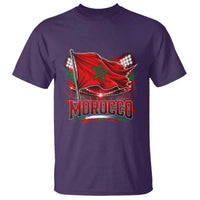 Waving Morocco Flag Stadium Lights T Shirt Patriotic Moroccan Soccer Fans