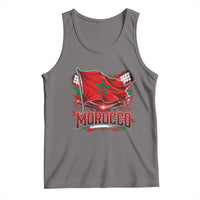 Waving Morocco Flag Stadium Lights Tank Top Patriotic Moroccan Soccer Fans