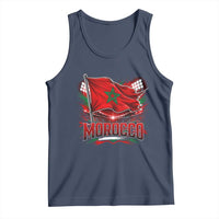 Waving Morocco Flag Stadium Lights Tank Top Patriotic Moroccan Soccer Fans