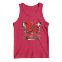 Waving Morocco Flag Stadium Lights Tank Top Patriotic Moroccan Soccer Fans