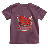 Waving Morocco Flag Stadium Lights Toddler T Shirt Patriotic Moroccan Soccer Fans