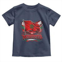 Waving Morocco Flag Stadium Lights Toddler T Shirt Patriotic Moroccan Soccer Fans