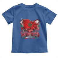 Waving Morocco Flag Stadium Lights Toddler T Shirt Patriotic Moroccan Soccer Fans