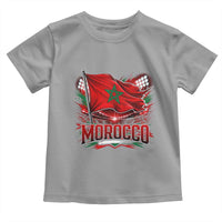 Waving Morocco Flag Stadium Lights Toddler T Shirt Patriotic Moroccan Soccer Fans