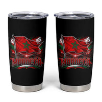 Waving Morocco Flag Stadium Lights Tumbler Cup Patriotic Moroccan Soccer Fans