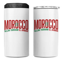 Morocco Flag Pride Allah Yarham El Ahmar 4 in 1 Can Cooler Tumbler Moroccan Soccer Football Fans Gift