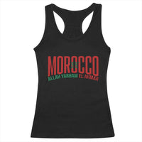 Morocco Flag Pride Allah Yarham El Ahmar Racerback Tank Top Moroccan Soccer Football Fans Gift
