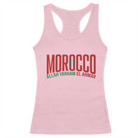 Morocco Flag Pride Allah Yarham El Ahmar Racerback Tank Top Moroccan Soccer Football Fans Gift