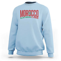 Morocco Flag Pride Allah Yarham El Ahmar Sweatshirt Moroccan Soccer Football Fans Gift