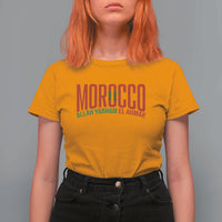 Morocco Flag Pride Allah Yarham El Ahmar T Shirt For Women Moroccan Soccer Football Fans Gift