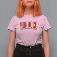 Morocco Flag Pride Allah Yarham El Ahmar T Shirt For Women Moroccan Soccer Football Fans Gift