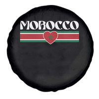 Love Morocco Retro Stripe Graphic Spare Tire Cover Maroc Moroccan Flag Heart