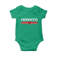 Love Morocco Retro Stripe Graphic Baby Onesie Maroc Moroccan Flag Heart