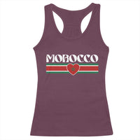 Love Morocco Retro Stripe Graphic Racerback Tank Top Maroc Moroccan Flag Heart