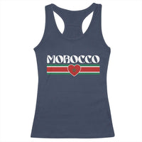 Love Morocco Retro Stripe Graphic Racerback Tank Top Maroc Moroccan Flag Heart