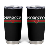 Love Morocco Retro Stripe Graphic Tumbler Cup Maroc Moroccan Flag Heart