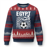 Egypt Soccer Misr Pride Arabic Calligraphy Ugly Christmas Sweater Egyptian Football Fans Ancient Pyramid Heritage Graphic
