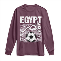 Egypt Soccer Misr Pride Arabic Calligraphy Long Sleeve Shirt Egyptian Football Fans Ancient Pyramid Heritage Graphic