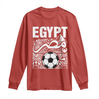 Egypt Soccer Misr Pride Arabic Calligraphy Long Sleeve Shirt Egyptian Football Fans Ancient Pyramid Heritage Graphic