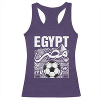 Egypt Soccer Misr Pride Arabic Calligraphy Racerback Tank Top Egyptian Football Fans Ancient Pyramid Heritage Graphic