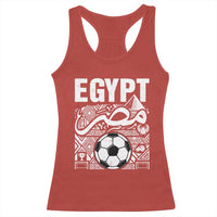 Egypt Soccer Misr Pride Arabic Calligraphy Racerback Tank Top Egyptian Football Fans Ancient Pyramid Heritage Graphic