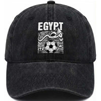 Egypt Soccer Misr Pride Arabic Calligraphy Washed Cotton Baseball Cap Egyptian Football Fans Ancient Pyramid Heritage Graphic