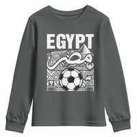 Egypt Soccer Misr Pride Arabic Calligraphy Youth Sweatshirt Egyptian Football Fans Ancient Pyramid Heritage Graphic