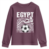 Egypt Soccer Misr Pride Arabic Calligraphy Youth Sweatshirt Egyptian Football Fans Ancient Pyramid Heritage Graphic