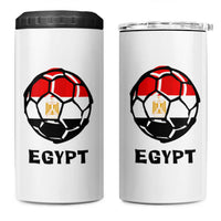 Egyptian Flag Soccer Ball Graphic 4 in 1 Can Cooler Tumbler Egypt Pride Sports Football Fans Match Day