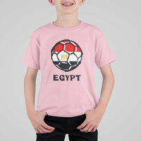 Egyptian Flag Soccer Ball Graphic T Shirt For Kid Egypt Pride Sports Football Fans Match Day