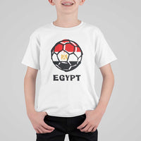 Egyptian Flag Soccer Ball Graphic T Shirt For Kid Egypt Pride Sports Football Fans Match Day