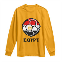 Egyptian Flag Soccer Ball Graphic Long Sleeve Shirt Egypt Pride Sports Football Fans Match Day