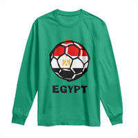 Egyptian Flag Soccer Ball Graphic Long Sleeve Shirt Egypt Pride Sports Football Fans Match Day