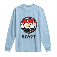 Egyptian Flag Soccer Ball Graphic Long Sleeve Shirt Egypt Pride Sports Football Fans Match Day