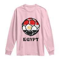 Egyptian Flag Soccer Ball Graphic Long Sleeve Shirt Egypt Pride Sports Football Fans Match Day