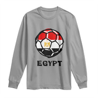 Egyptian Flag Soccer Ball Graphic Long Sleeve Shirt Egypt Pride Sports Football Fans Match Day