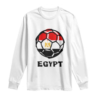 Egyptian Flag Soccer Ball Graphic Long Sleeve Shirt Egypt Pride Sports Football Fans Match Day
