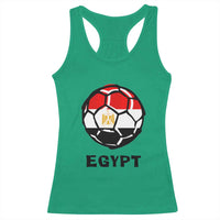 Egyptian Flag Soccer Ball Graphic Racerback Tank Top Egypt Pride Sports Football Fans Match Day