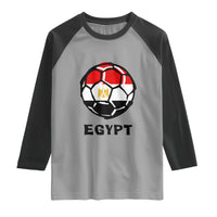 Egyptian Flag Soccer Ball Graphic Raglan Shirt Egypt Pride Sports Football Fans Match Day