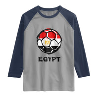 Egyptian Flag Soccer Ball Graphic Raglan Shirt Egypt Pride Sports Football Fans Match Day