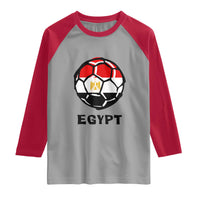Egyptian Flag Soccer Ball Graphic Raglan Shirt Egypt Pride Sports Football Fans Match Day
