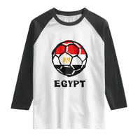 Egyptian Flag Soccer Ball Graphic Raglan Shirt Egypt Pride Sports Football Fans Match Day
